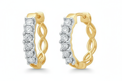 Women's Earrings Gemma in 10K Yellow Gold and 0.15CTW Diamonds