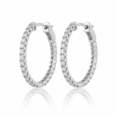 Women's Earring Octavia in 14K White Gold and 0.75CTW Diamonds