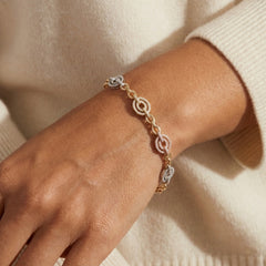 Women's Bracelet Ava in 10K Tri color Gold and 0.65CTW Diamonds