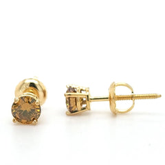 Women's Earrings Gabriella in 14K Yellow Gold and 0.68CTW Dark Yellow Diamonds