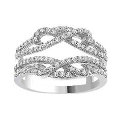 Women's Ring Guard Amora in 14K White Gold and 0.48CTW Diamonds