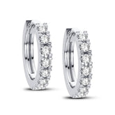 Women's Earrings Halo in 14K White Gold and 0.25CTW Diamonds
