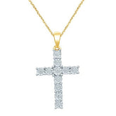 Religious Unisex Pendant Chris-2 with 10K yellow gold and 0.18CTW diamonds