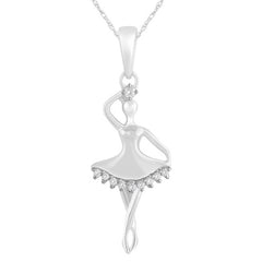 Women's Pendant Serenity in 10K White Gold and 0.05CTW Diamonds