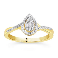 Women's Ring Rylee in 10K Yellow Gold and 0.27CTW Diamonds Baguettes And Round Diamonds