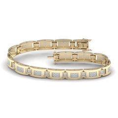 Men's Bracelet Elijah in 10K Yellow Gold and 0.20CTW Diamonds