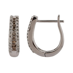 Women's Earrings Ariana in 10K White Gold and 0.55CTW White and Brown Diamonds