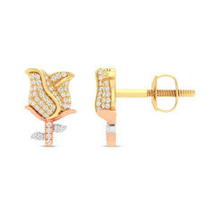 Women's Earrings Iris in 10K Yellow and Rose Gold and 0.13CTW Diamonds