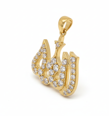 Religious Unisex Pendant Muslim-1 in 18K Yellow Gold and 0.43CTW Diamonds