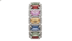 Women's Ring Natalie in 14K White Gold, 0.30CTW Diamonds and Semi-precious Stones