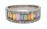 Women's Ring Valentina in 14K White Gold, 0.27CTW Diamonds and Semi-precious Stones
