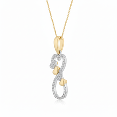 Women's Pendant Elena in 10K White and Yellow Gold and 0.07CTW Diamonds