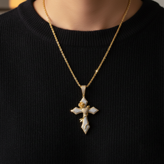 Religious Unisex Pendant Chris-1 in 10K Yellow Gold and 0.67CTW Diamonds