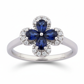 Women's Ring Talia in 10K White Gold, 0.13CTW Diamonds and 0.72CT Blue Sapphire