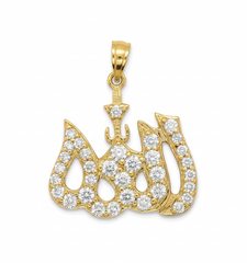 Religious Unisex Pendant Muslim-1 in 18K Yellow Gold and 0.43CTW Diamonds