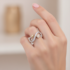 Women's Ring Maya in 10K White and Yellow Gold and 0.11CTW Diamonds