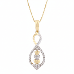 Women's Pendant Ayla in 10K Yellow and White Gold and 0.07CTW Diamonds