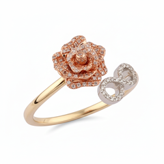 Women's Ring Willow in 10KYellow and Rose Gold and 0.15CTW Diamonds