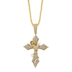 Religious Unisex Pendant Chris-1 in 10K Yellow Gold and 0.67CTW Diamonds