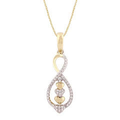 Women's Pendant Ayla in 10K Yellow and White Gold and 0.07CTW Diamonds