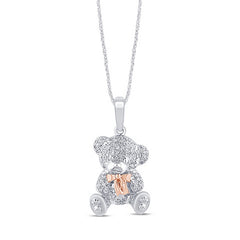 Women's Pendant Eden in 10K White and Rose Gold and 0.11 CTW Diamonds