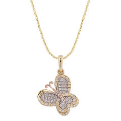 Women's Pendant Alice in 10K Yellow and Rose Gold and 0.11CTW Diamonds