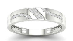 Men's Ring Sebastian in 10K White Gold and 0.10CT Diamonds