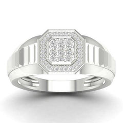 Men's Ring Ben in 10K White Gold and 0.10CTW Diamonds