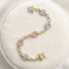 Women's Bracelet Ava in 10K Tri color Gold and 0.65CTW Diamonds