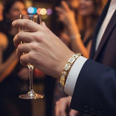 Men's Bracelet Elijah in 10K Yellow Gold and 0.20CTW Diamonds