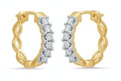 Women's Earrings Gemma in 10K Yellow Gold and 0.15CTW Diamonds