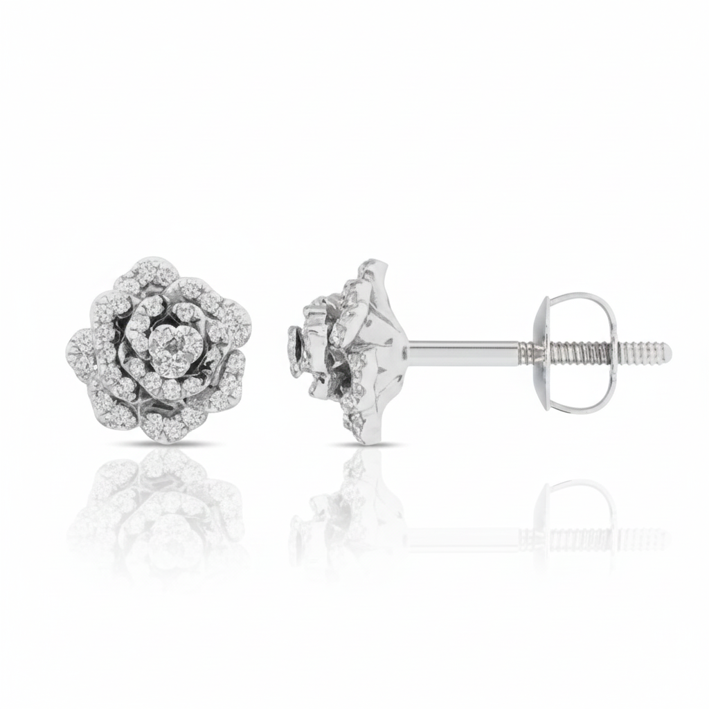 Women's Earrings Daphne in 10K White Gold and 0.09CTW Diamonds