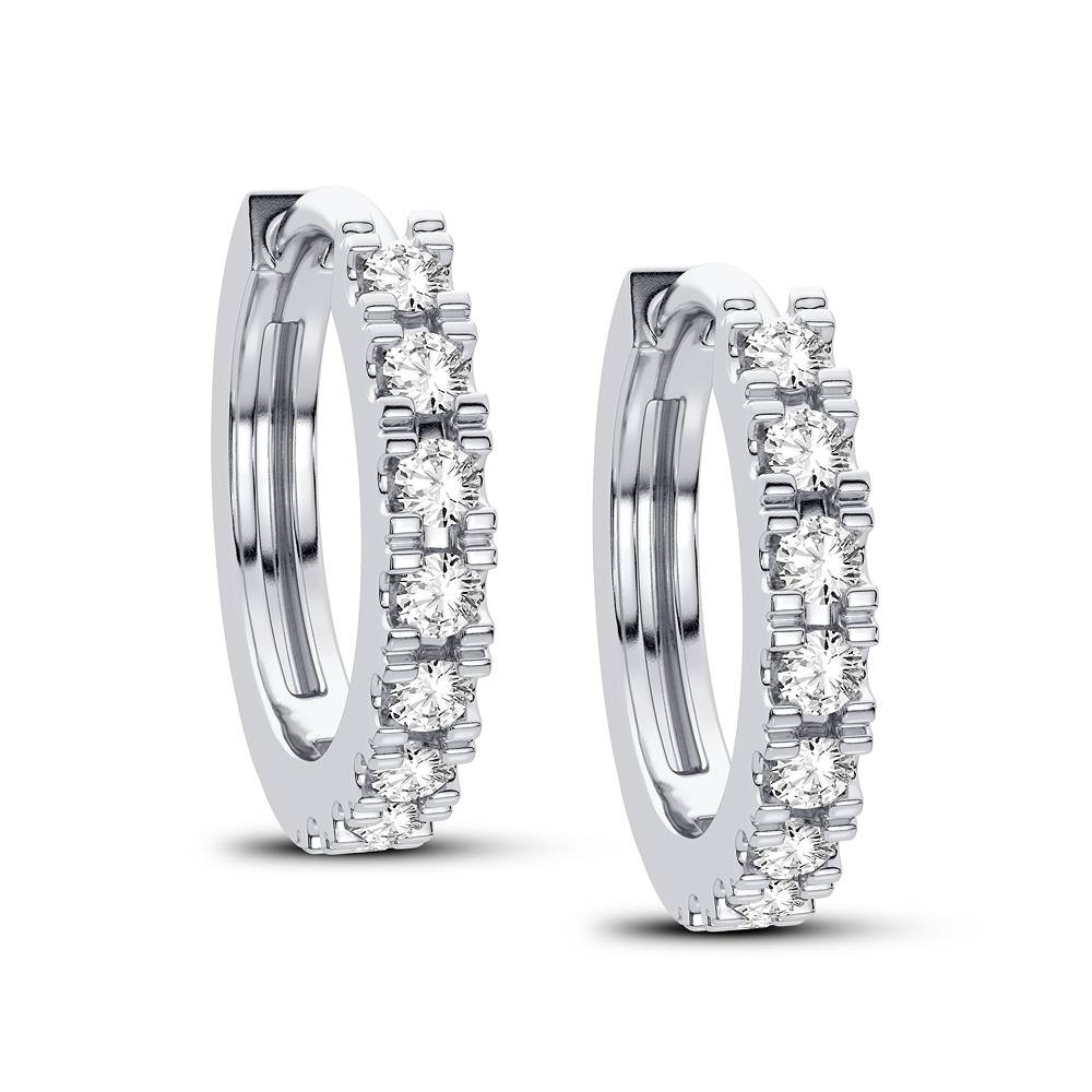 Women's Earrings Halo in 14K White Gold and 0.25CTW Diamonds