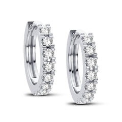 Women's Earrings Halo in 14K White Gold and 0.25CTW Diamonds