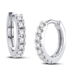 Women's Earrings Halo in 14K White Gold and 0.25CTW Diamonds