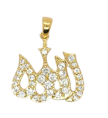 Religious Unisex Pendant Muslim-1 in 18K Yellow Gold and 0.43CTW Diamonds