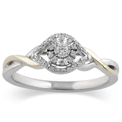 Women's Ring Esther in 10K White and Yellow Gold and 0.16CTW Diamonds