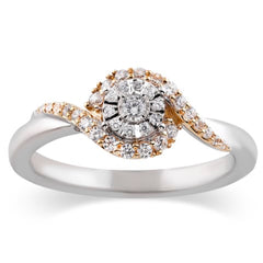 Women's Ring Sienna in 10K White and Rose Gold and 0.25CTW Diamonds