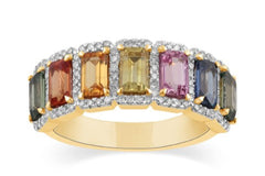 Women's Ring Vivian in 14K Yellow Gold, 0.29CTW Diamonds and Semi-precious Stones