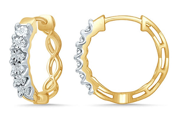 Women's Earrings Gemma in 10K Yellow Gold and 0.15CTW Diamonds