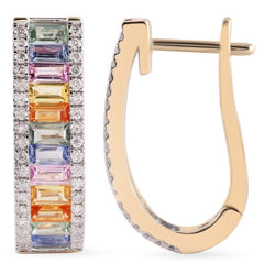 Women's Earrings Clara in 14K Yellow Gold, 0.69CTW Diamonds and Semi-precious Stones