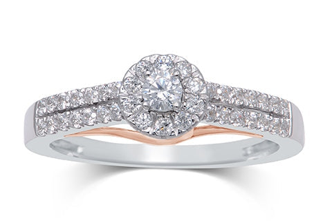 Women's Ring Penelope in 10K White and Rose Gold and 0.41CT Diamonds