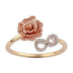 Women's Ring Willow in 10KYellow and Rose Gold and 0.15CTW Diamonds