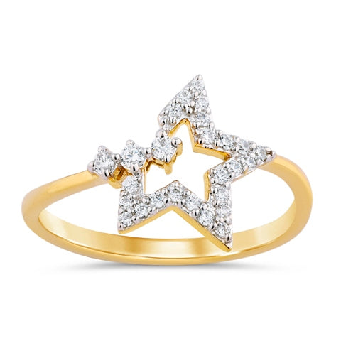 Women's Ring Hailey in 10K Yellow Gold and 0.18CTW Diamonds