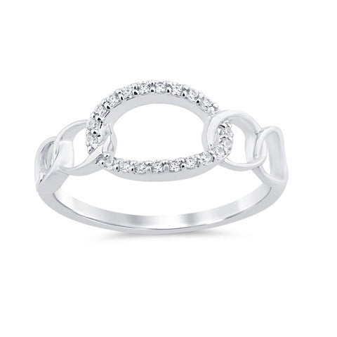 Women's Ring Celine 10K White Gold and 0.12CTW Diamonds