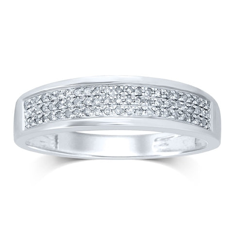 Men's Ring Liam in 10K White Gold and 0.23CTW Diamonds