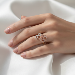 Women's Ring Willow in 10KYellow and Rose Gold and 0.15CTW Diamonds