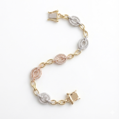 Women's Bracelet Ava in 10K Tri color Gold and 0.65CTW Diamonds