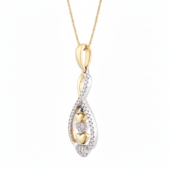 Women's Pendant Ayla in 10K Yellow and White Gold and 0.07CTW Diamonds