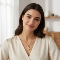 Religious Unisex Pendant Hamsa-1 in 10K Yellow Gold and 0.11CTW Diamonds